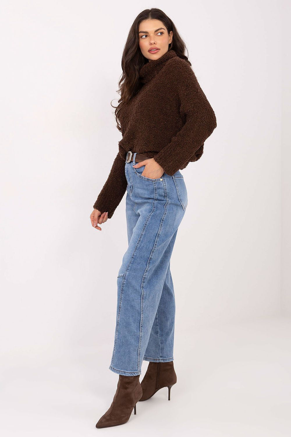 Jeans donna in balloon fit con vita alta - LAURA - 221958