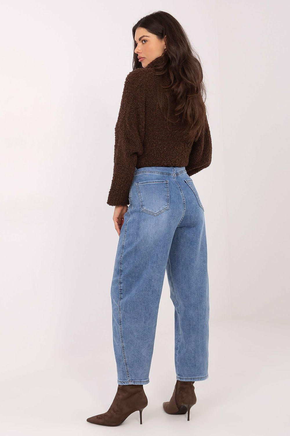 Jeans donna in balloon fit con vita alta - LAURA - 221958
