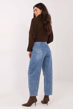 Jeans donna in balloon fit con vita alta - LAURA - 221958