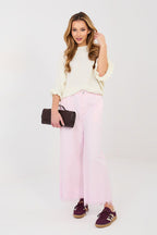 Rosa / Universale Jeans da donna a gamba larga in cotone