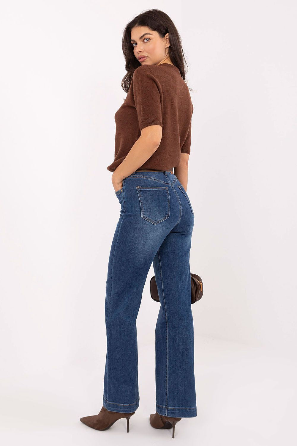 Jeans a gamba dritta in pregiato blend di cotone - 220621