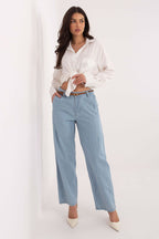 Azzurro / XS Jeans a gamba larga in cotone - SILVIA - 222927