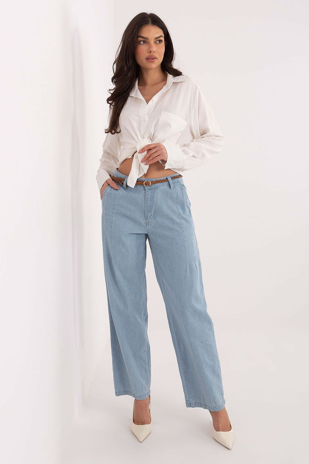 Azzurro / XS Jeans a gamba larga in cotone - SILVIA - 222927
