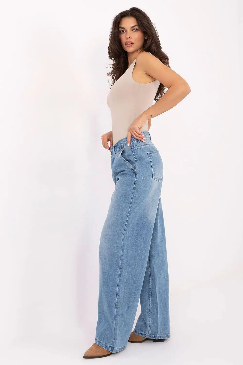 Jeans mom fit da donna in cotone di qualità - 218194
