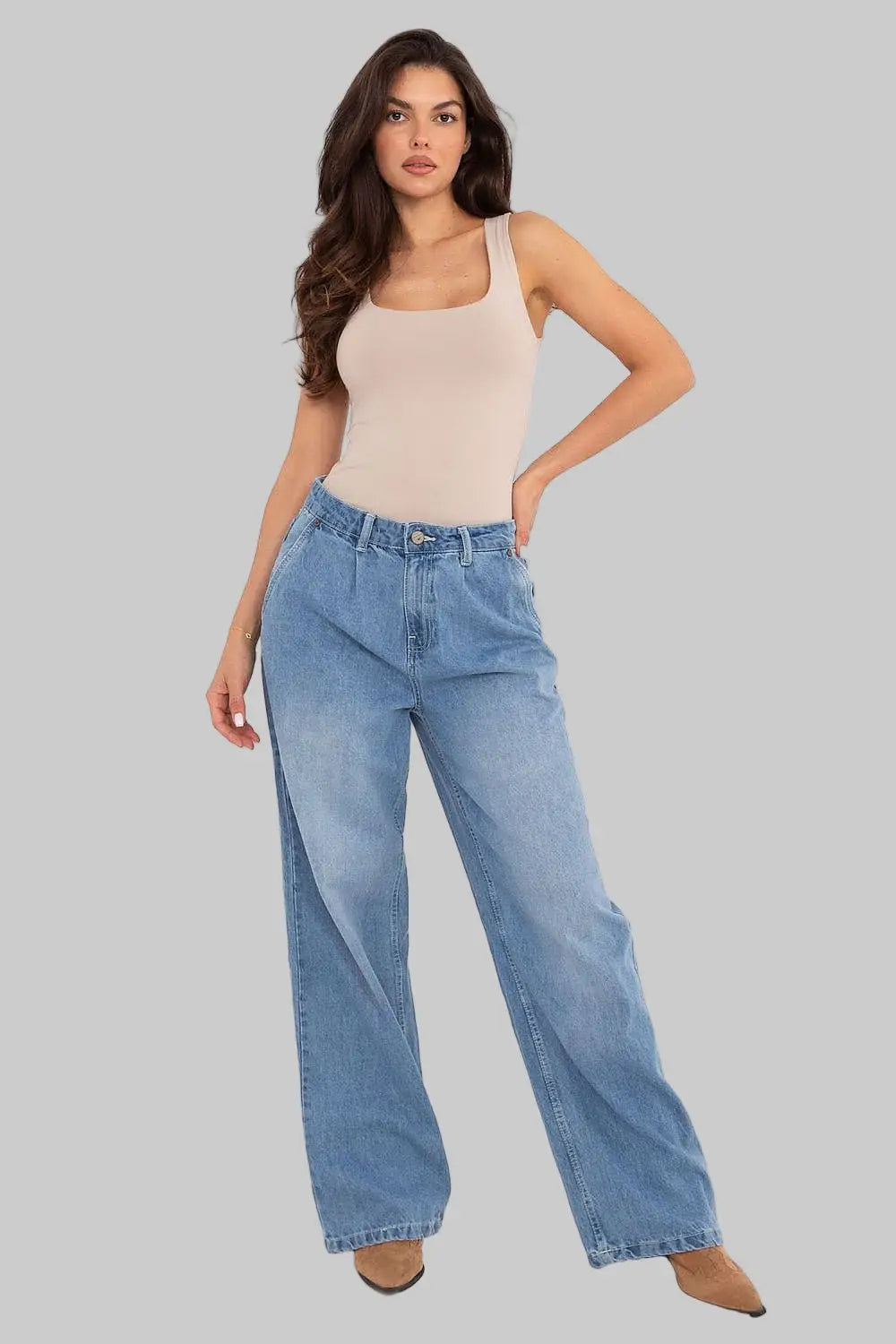 Jeans mom fit da donna in cotone di qualità - 218194