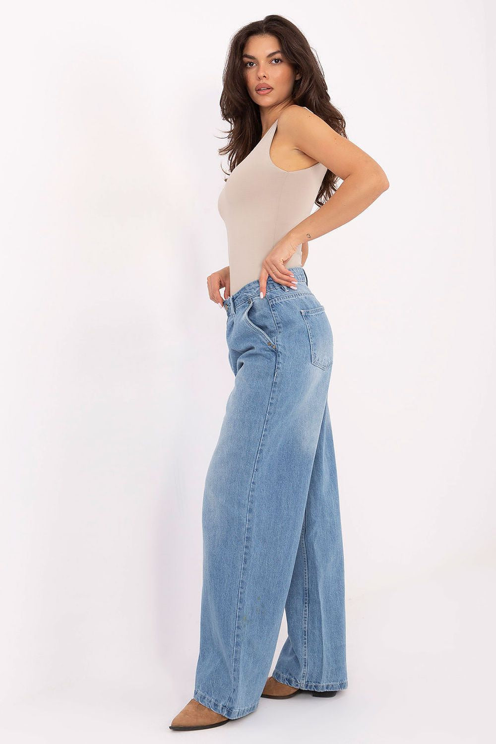 Jeans mom fit da donna in cotone di qualità - 218194