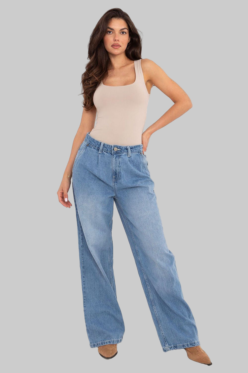 Azzurro / XS Jeans mom fit da donna in cotone di qualità