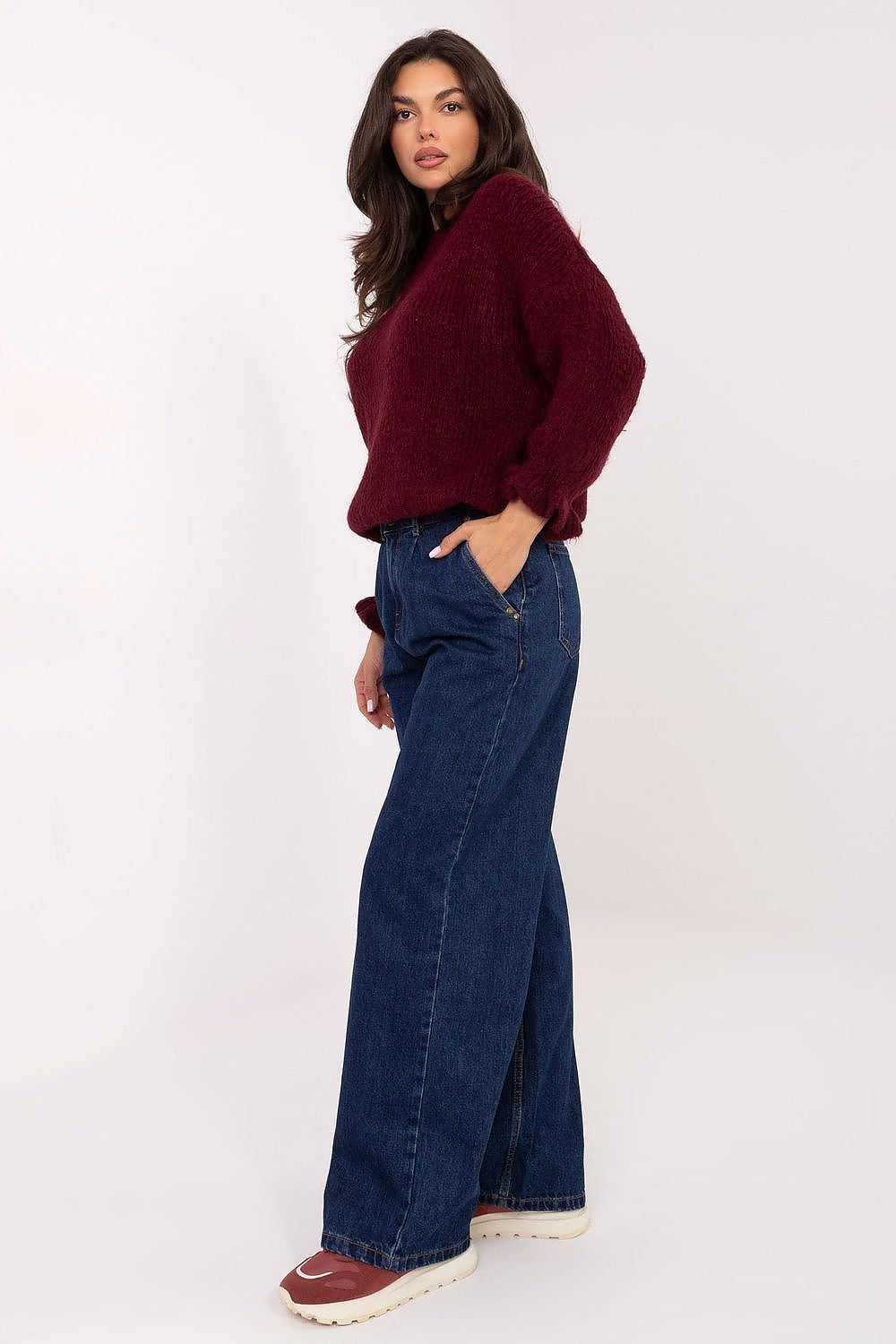 Jeans mom fit da donna in cotone di qualità - 218194