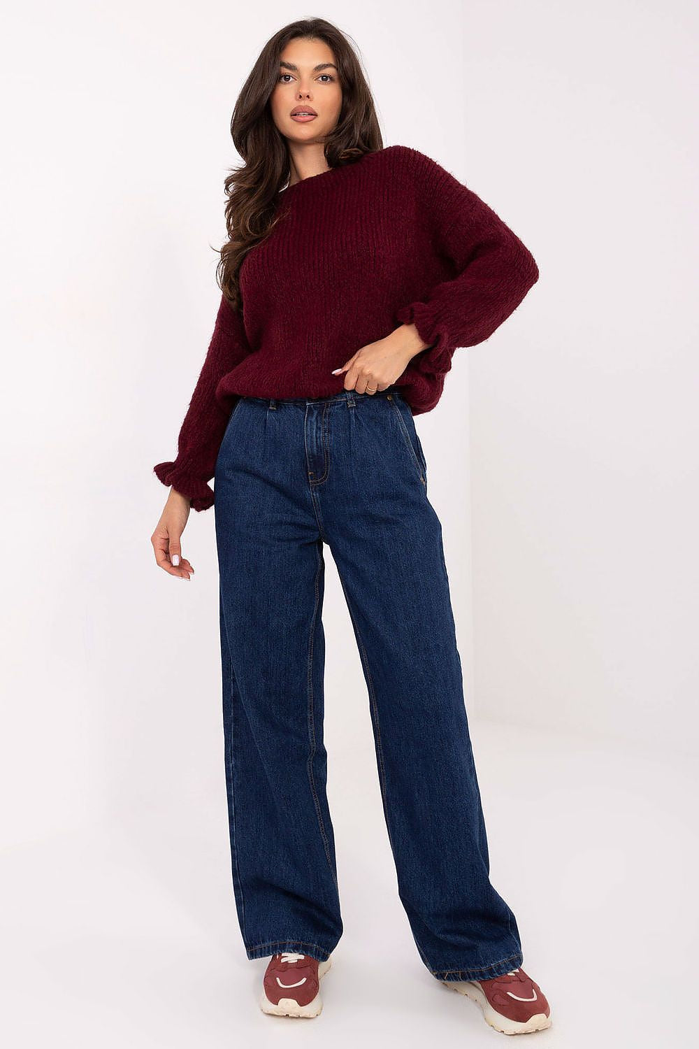 azzurro 2 / XS Jeans mom fit da donna in cotone di qualità