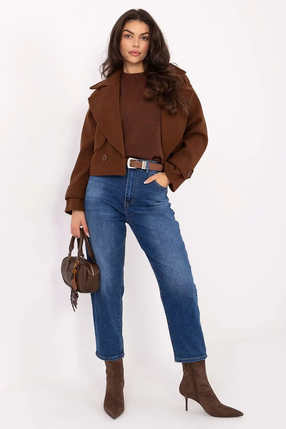 Jeans mom fit in pregiato blend di cotone - 220622