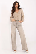 Beige / XS Jeans palazzo da donna - CASABLANCA - 218198