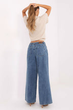 Jeans palazzo da donna in cotone di qualità - 216058