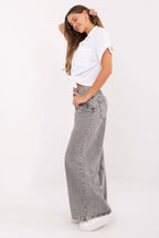 Jeans palazzo da donna in cotone di qualità - 216058