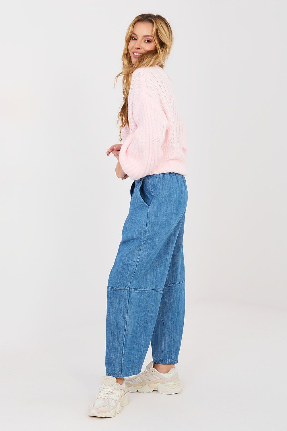 Jeans a vita alta in cotone con gamba ampia - ERIN - 223638
