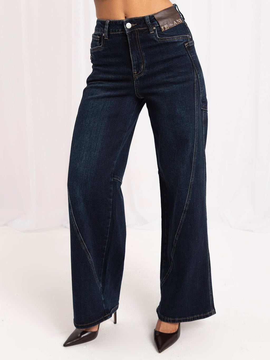 Jeans wide leg da donna a vita alta Jolanda - 6