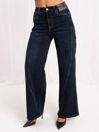 Jeans wide leg da donna a vita alta Jolanda - 6
