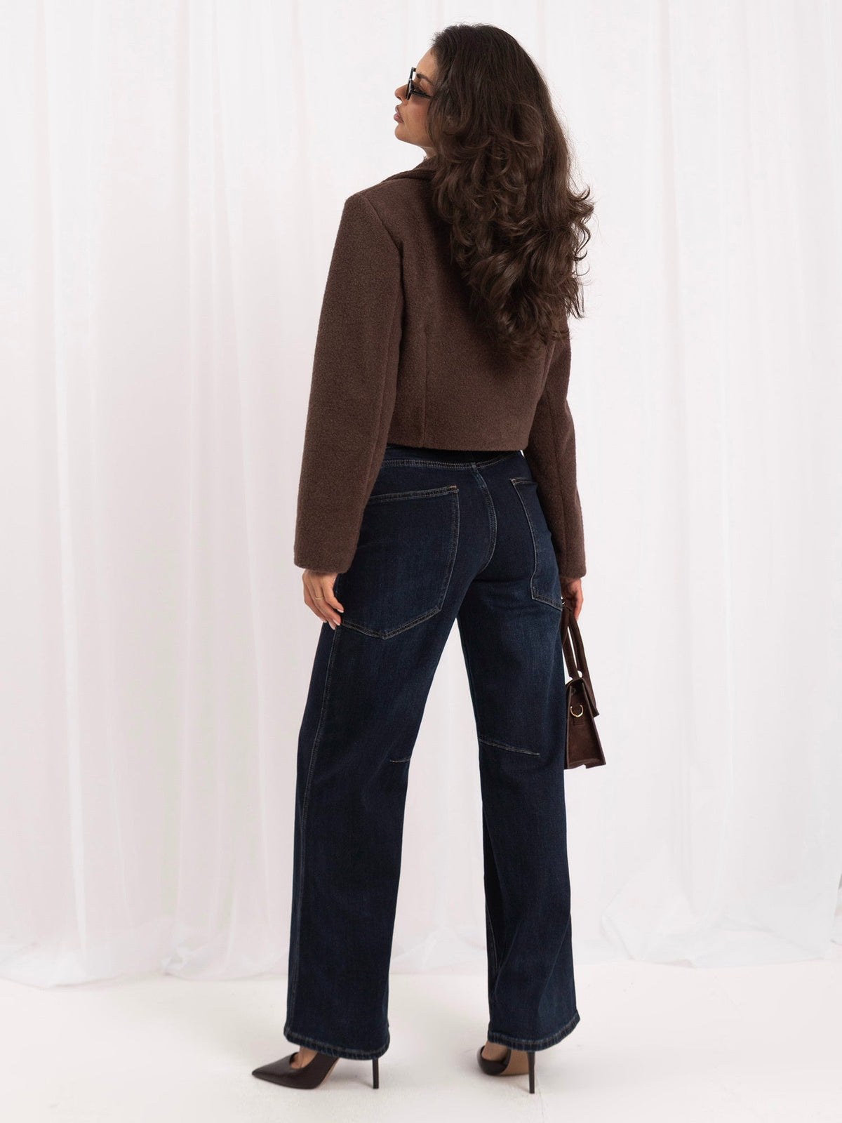 Jeans wide leg da donna a vita alta Jolanda - 2