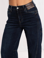Jeans wide leg da donna a vita alta Jolanda - 3