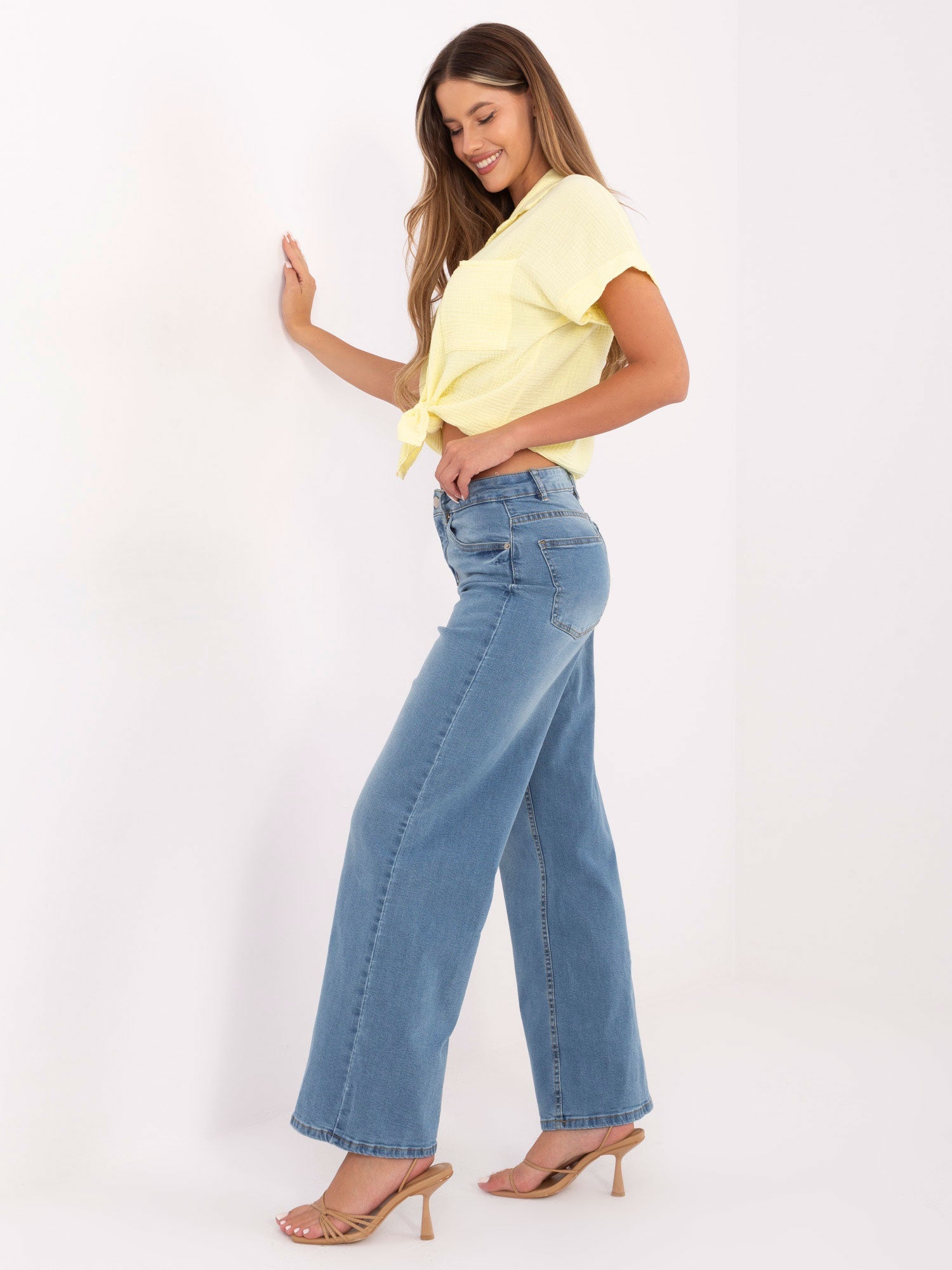 Jeans a Zampa Vita Alta in Denim Elasticizzato (Marta)