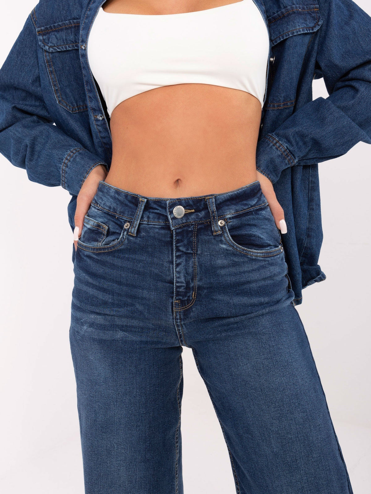 Jeans a Zampa Vita Alta in Denim Elasticizzato (Marta)