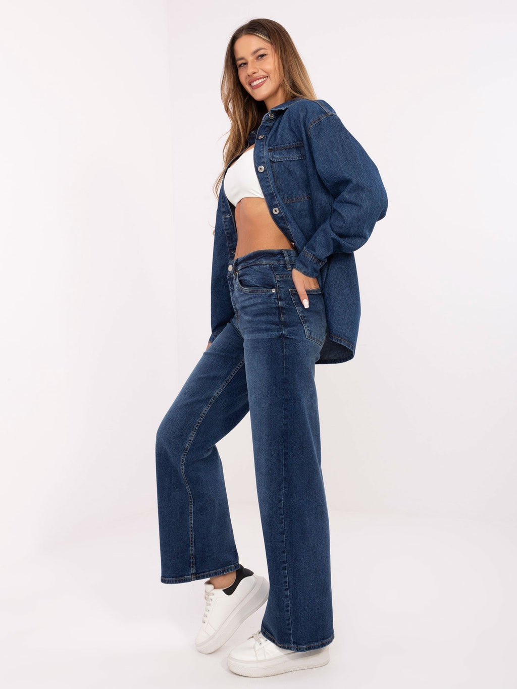 Jeans a Zampa Vita Alta in Denim Elasticizzato (Marta)