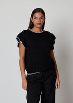Smanicato in maglia con profili - 28U6567