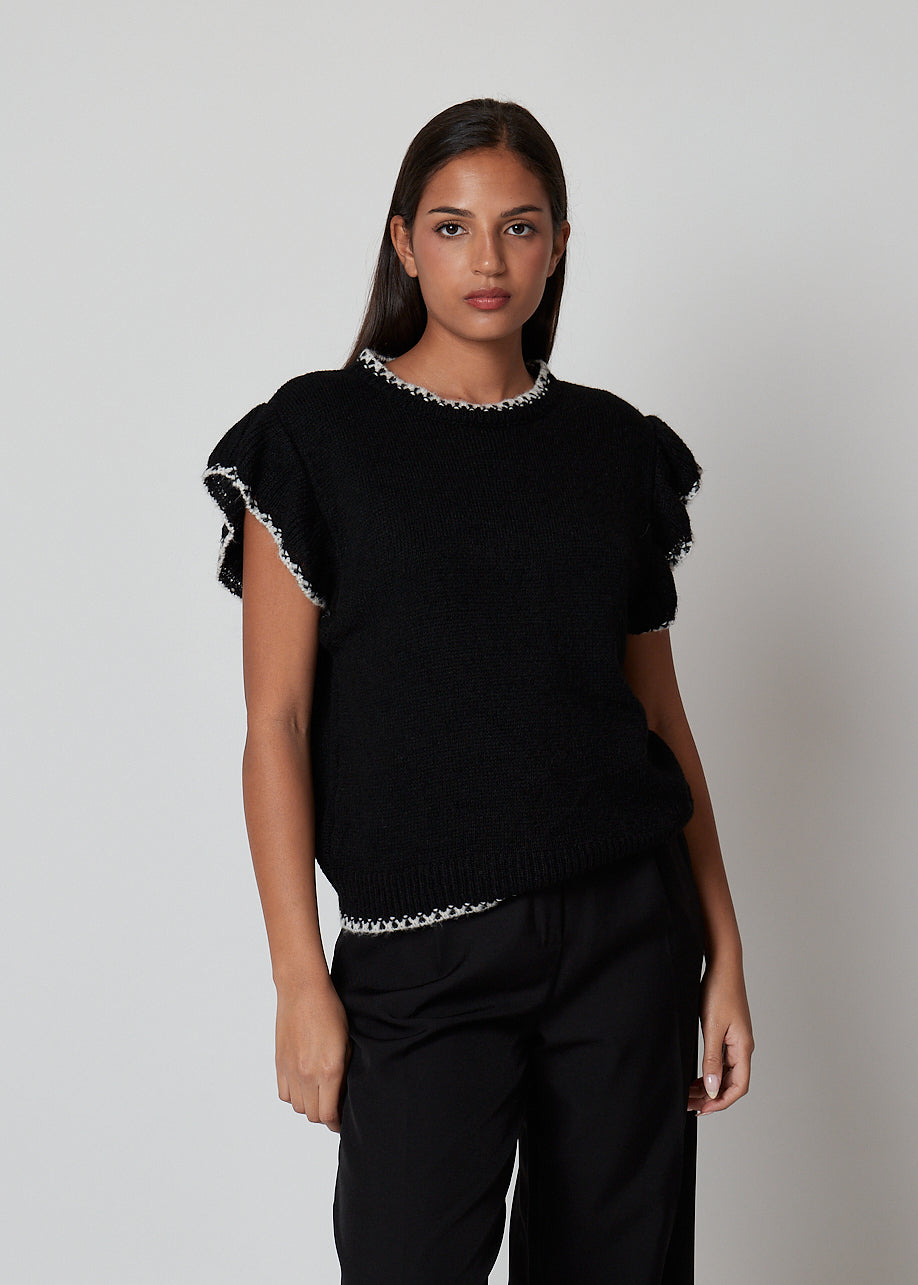 Smanicato in maglia con profili - 28U6567