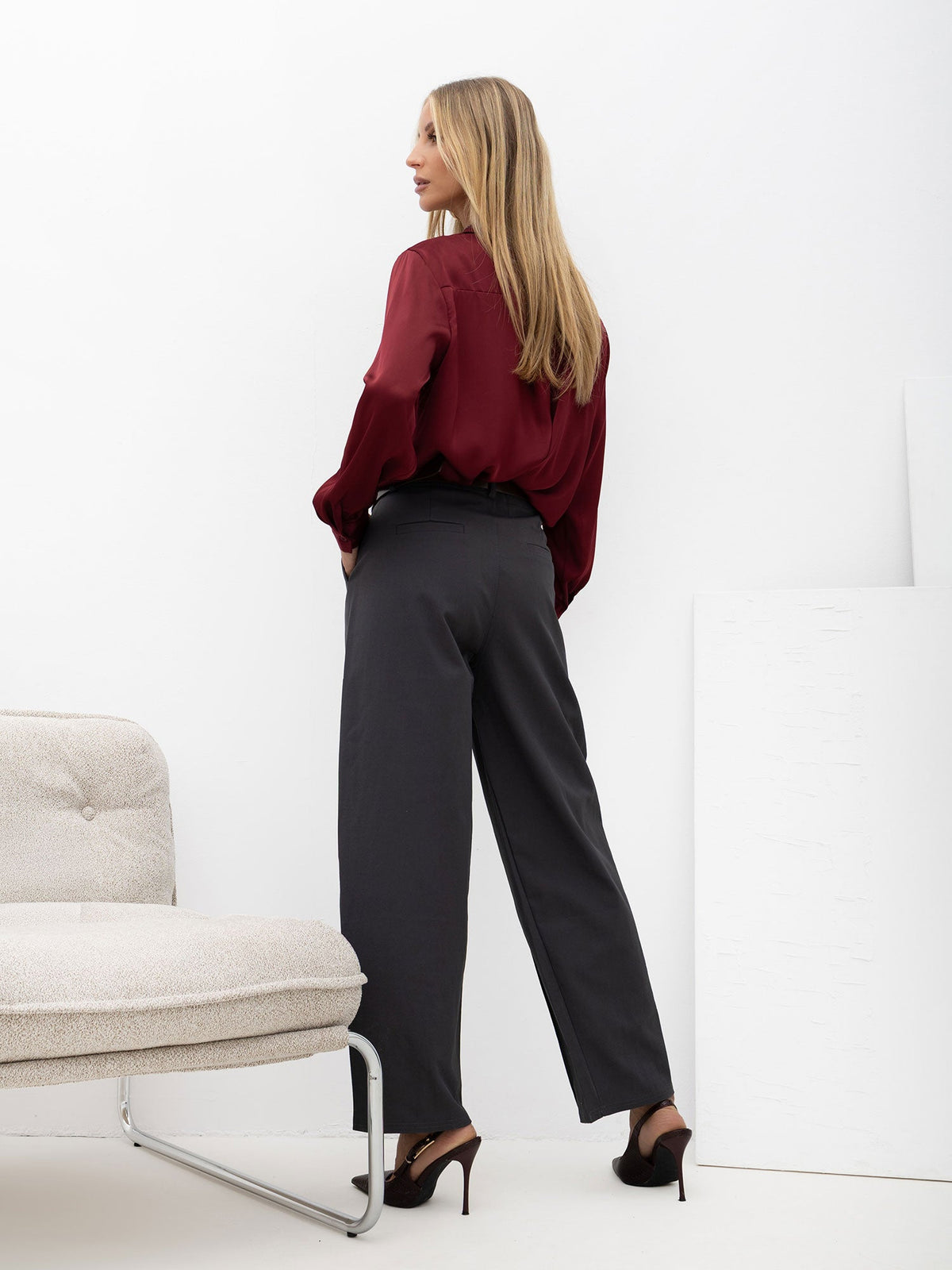 Josephine - Camicia in Raso di Viscosa con Colletto