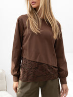 Karina - Blusa Casual da Donna in Cotone con Spacco