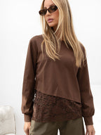 Karina - Blusa Casual da Donna in Cotone con Spacco