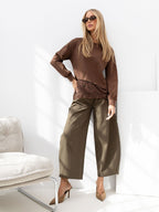 Karina - Blusa Casual da Donna in Cotone con Spacco
