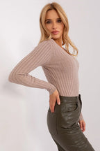 Maglia a coste scollo V - 189715