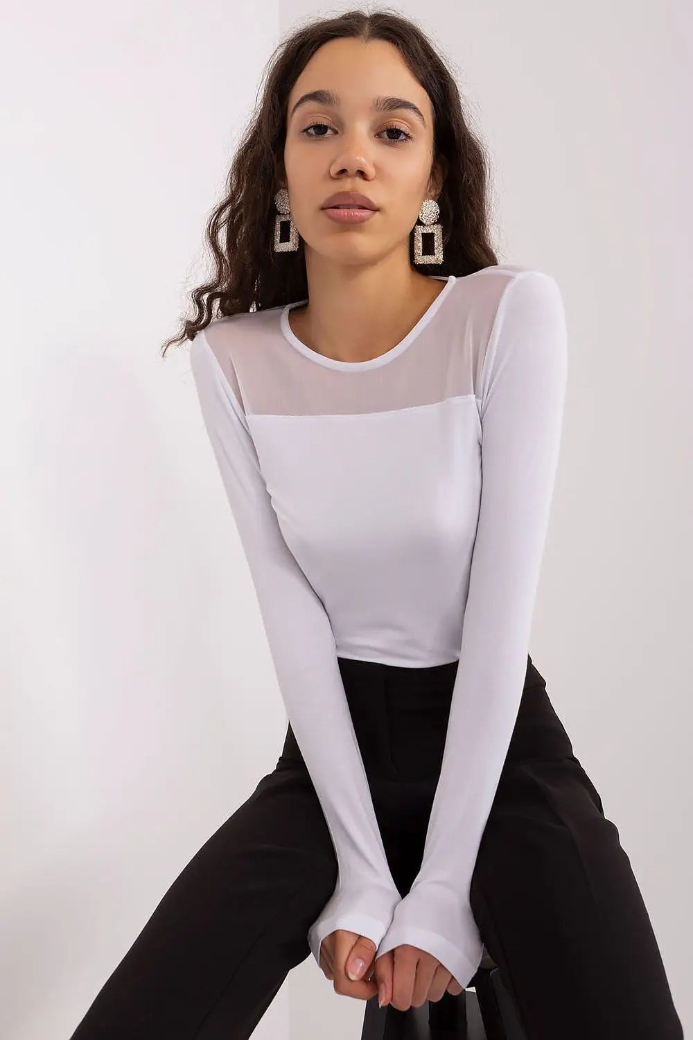 Maglia basic con trasparenza - 188152