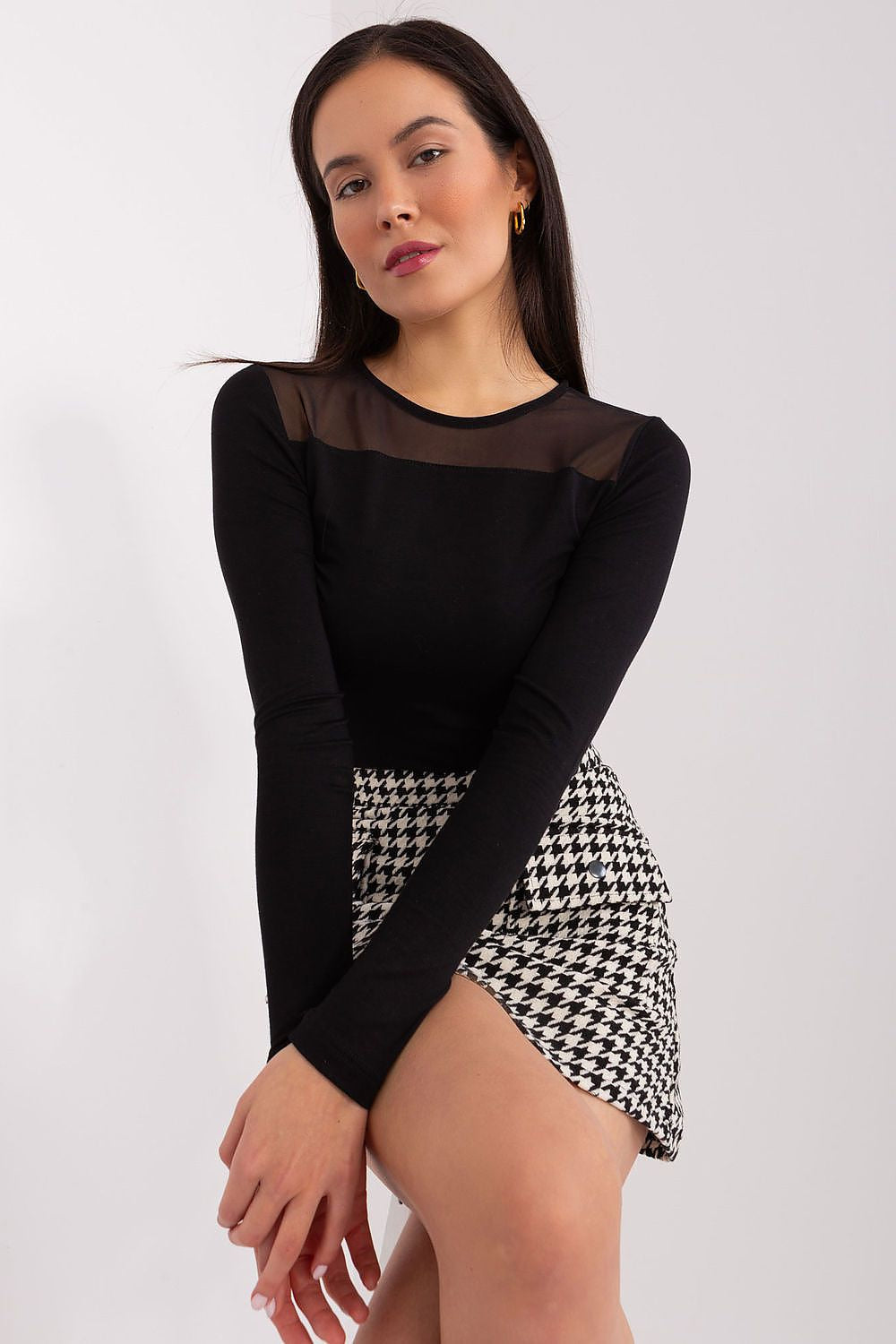 Maglia basic con trasparenza - 188152