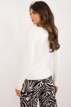 Maglia da donna a coste con scollo V - 200173