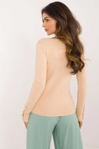 Maglia da donna a coste con scollo V - 200173