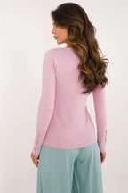 Maglia da donna a coste con scollo V - 200173
