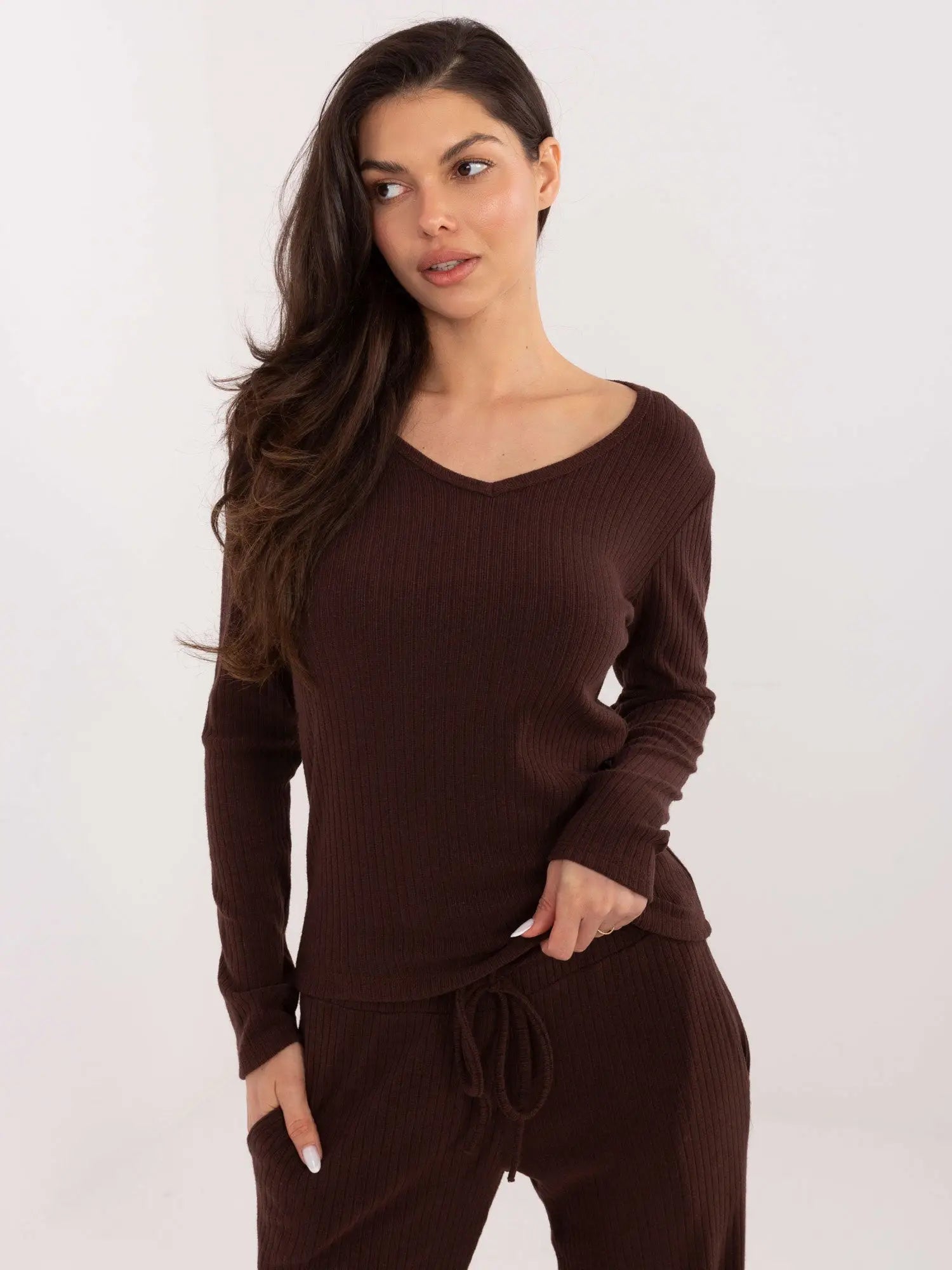 Maglia da donna in viscosa scollo a V - 221374