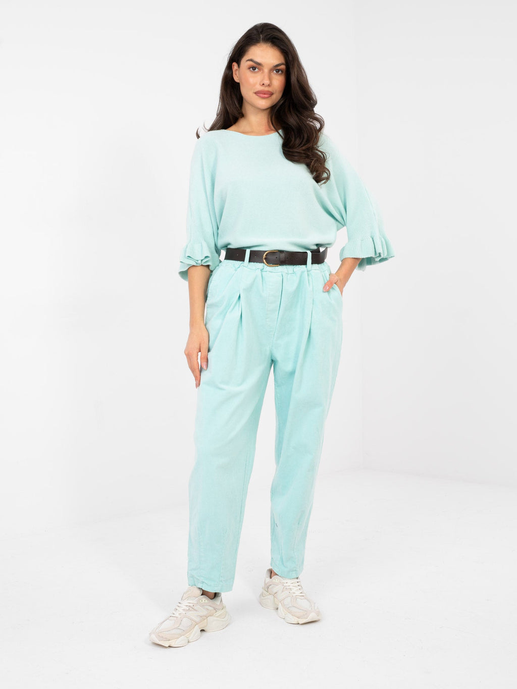 Maglia Elegante con Maniche a Volant in Viscosa (Constance)