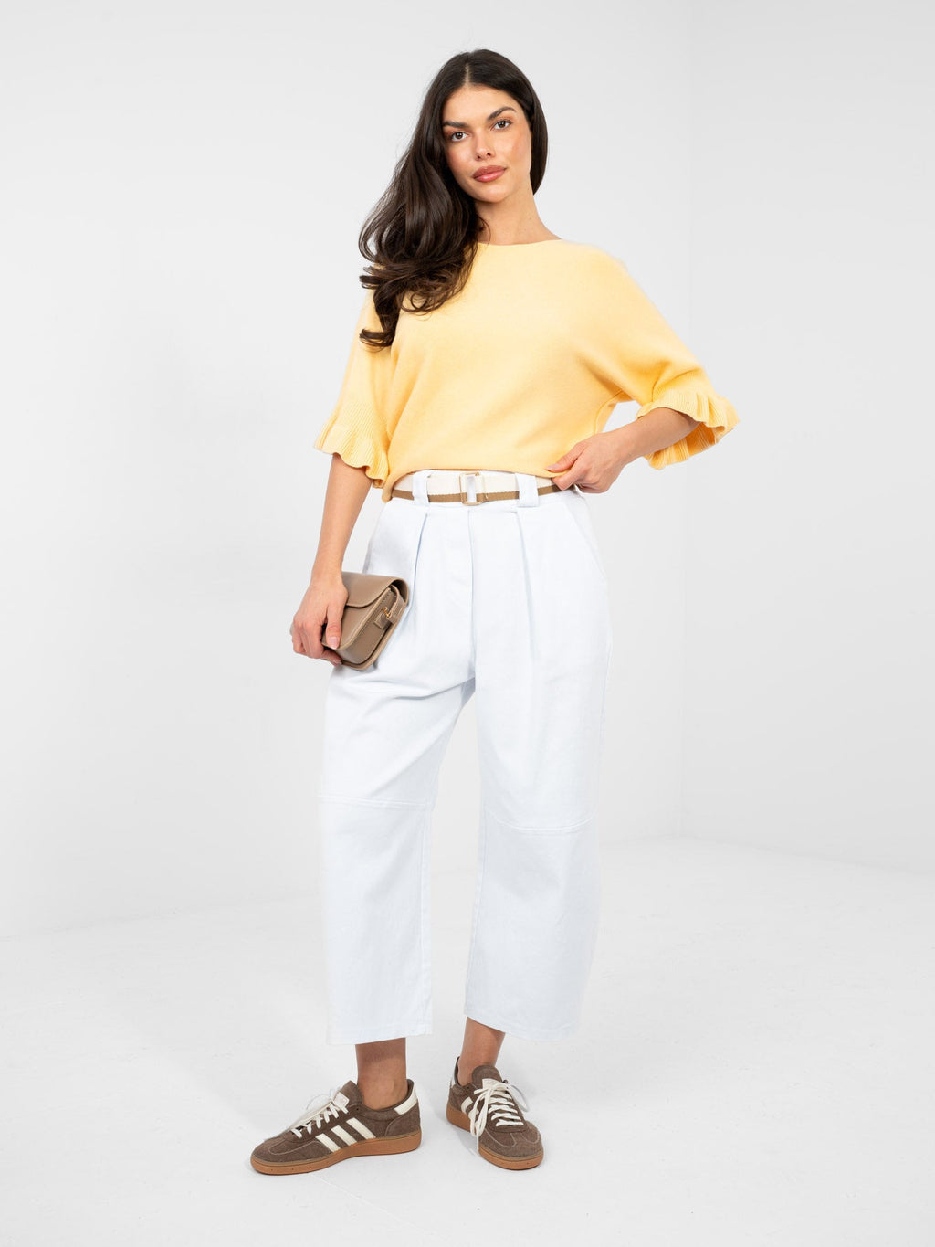 Maglia Elegante con Maniche a Volant in Viscosa (Constance)