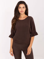 Maglia Elegante con Maniche a Volant in Viscosa (Constance)