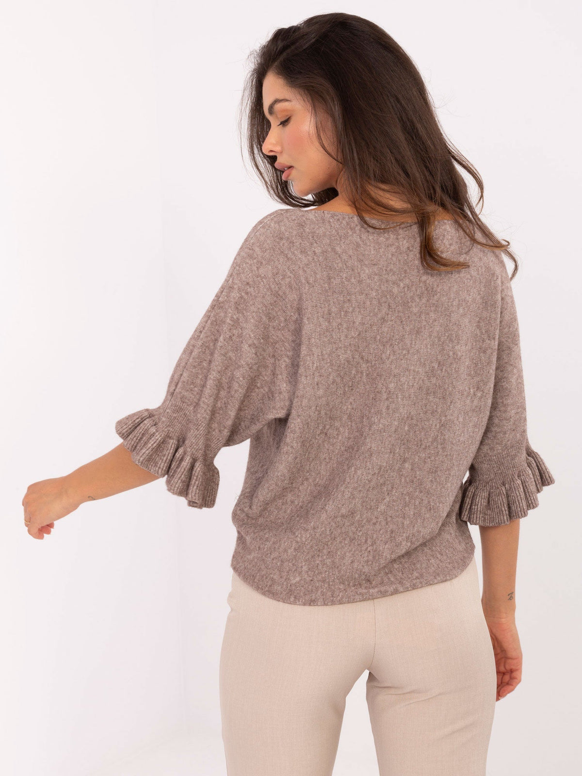 Maglia Elegante con Maniche a Volant in Viscosa (Constance)