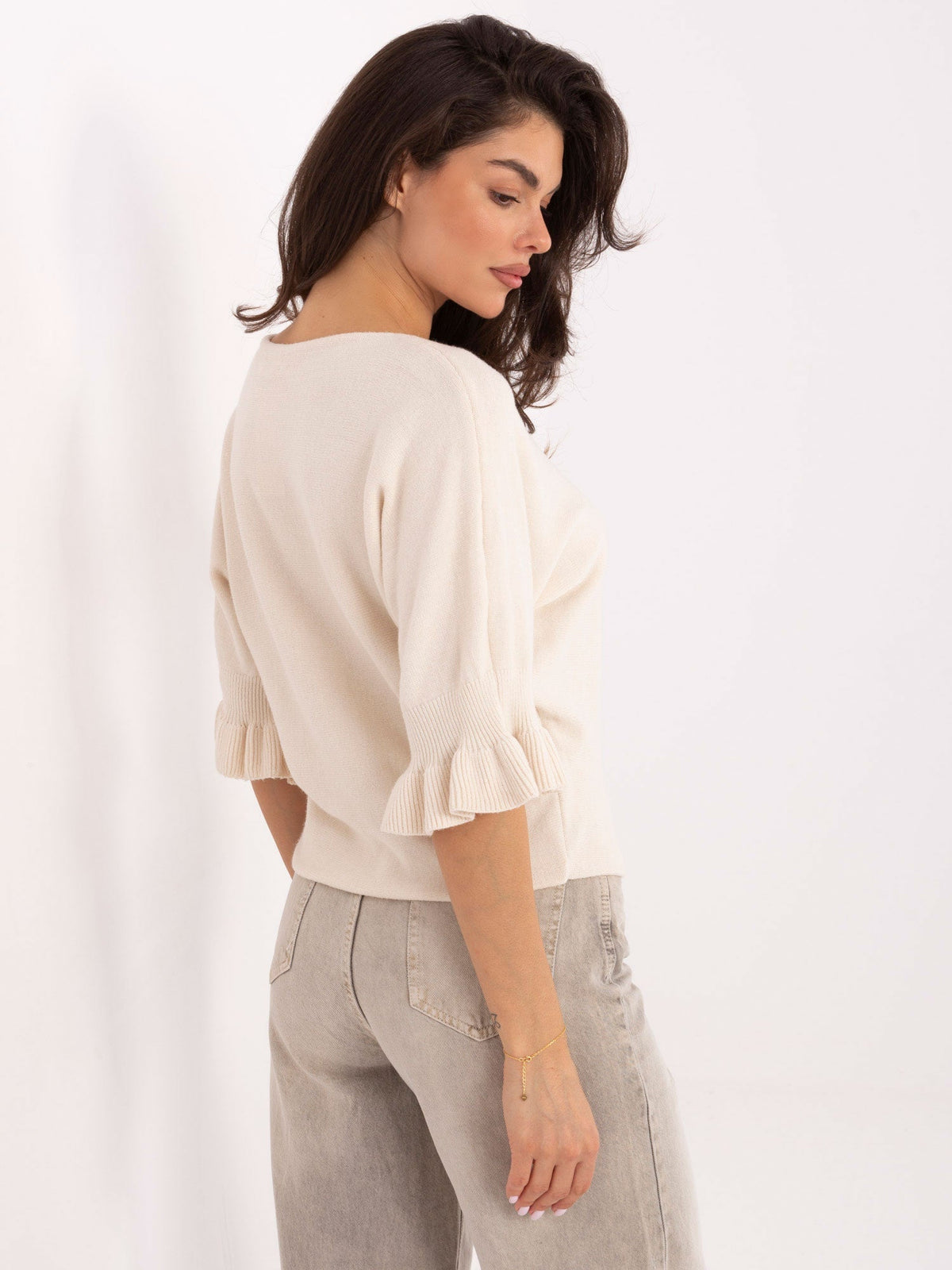 Maglia Elegante con Maniche a Volant in Viscosa (Constance)