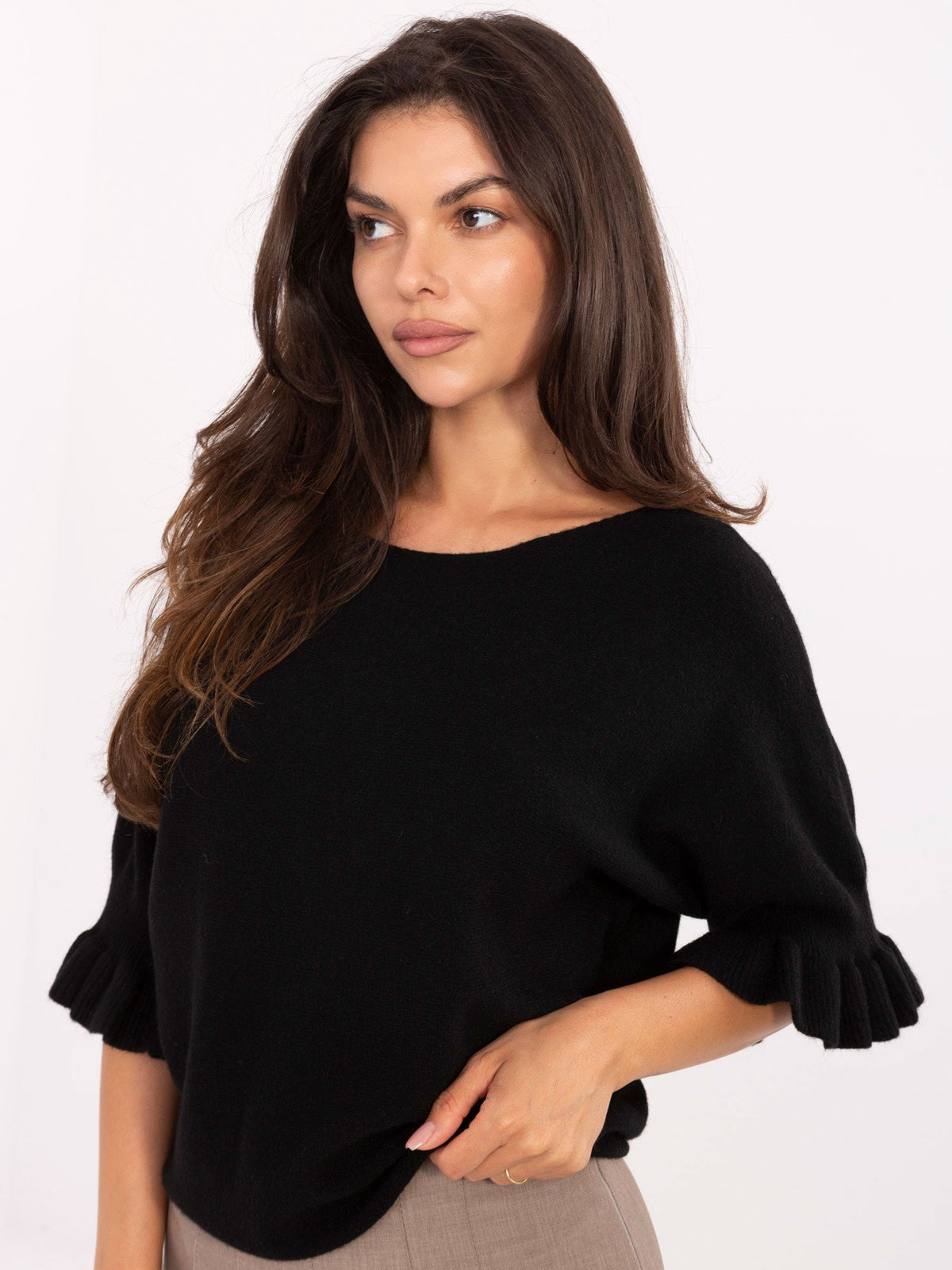 Maglia Elegante con Maniche a Volant in Viscosa (Constance)