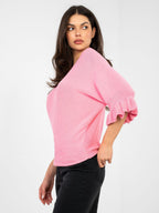 Maglia Elegante con Maniche a Volant in Viscosa (Constance)