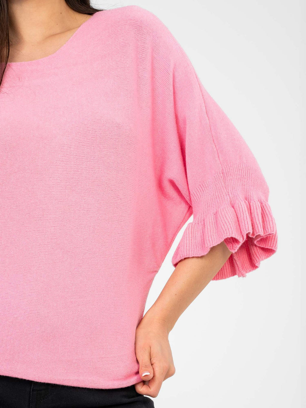 Maglia Elegante con Maniche a Volant in Viscosa (Constance)