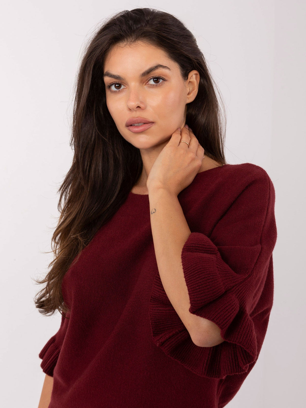 Maglia Elegante con Maniche a Volant in Viscosa (Constance)