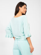 Maglia Elegante con Maniche a Volant in Viscosa (Constance)