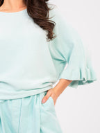Maglia Elegante con Maniche a Volant in Viscosa (Constance)
