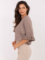 Maglia Elegante con Maniche a Volant in Viscosa (Constance)